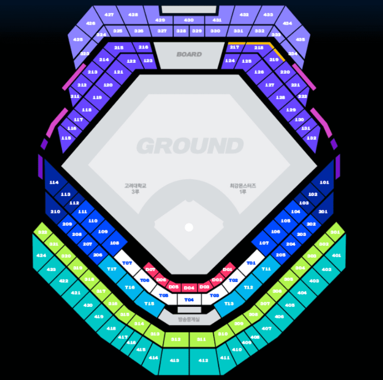 고척돔 좌석배치도