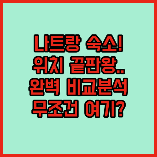 나트랑 호텔 비교 분석 서비스와 위치..