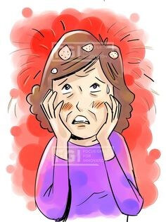 얼굴과-머리에-두드러기가-생기며-두손으로-얼굴을-감싸쥔-할머니