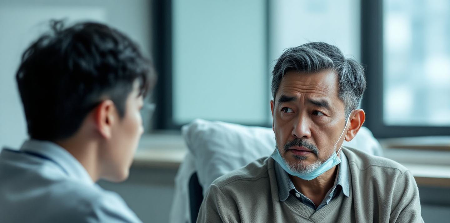 의사에게 상담을 받고 있는 환자