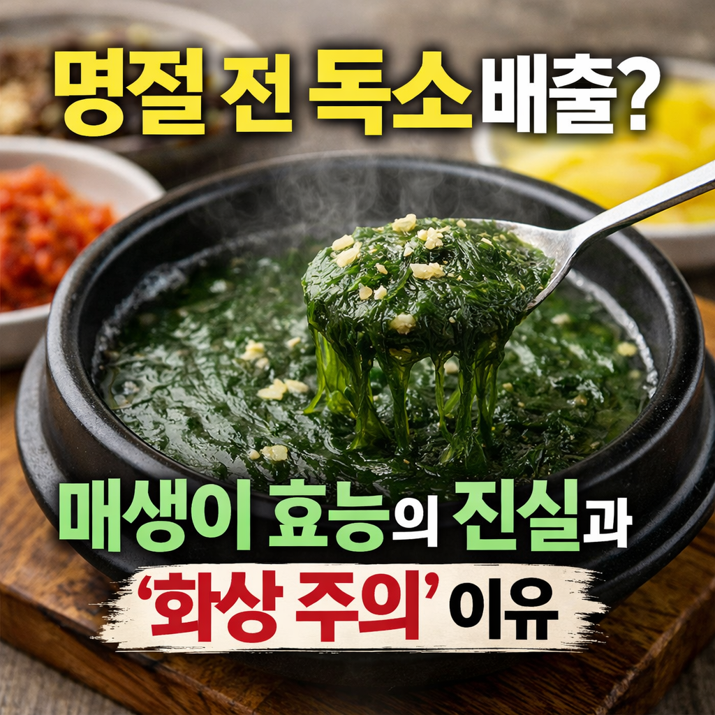 명절 전 독소 배출 매생이 효능 진실과 화상 주의 이유를 설명하는 매생이국 실사 이미지