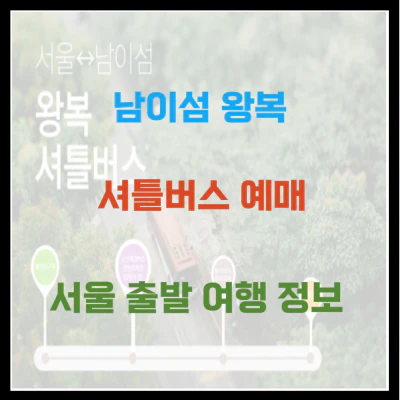 남이섬 왕복 셔틀버스 예매 서울 출발 여행 정보