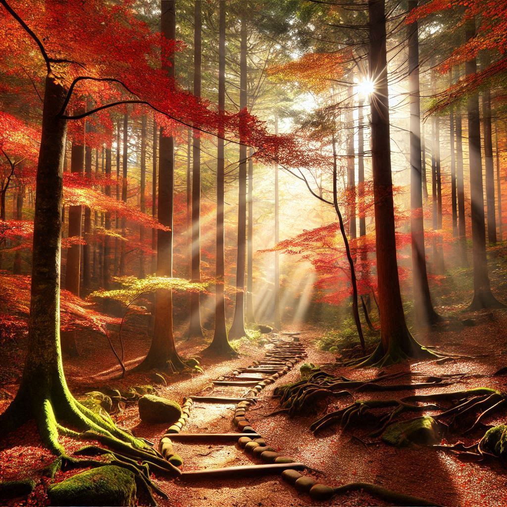 Automne au sentier culturel de Naepo et la for&ecirc;t de loisirs naturels de Yonghyeon, province de Chungcheong