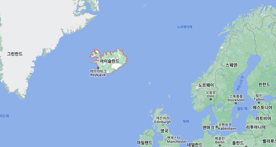 서진이네2 아이슬란드 물가 위치 지도