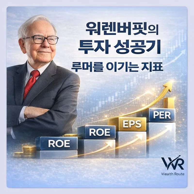 썸네일. 워렌버핏의 투자 성공기(루머를 이기는 지표)