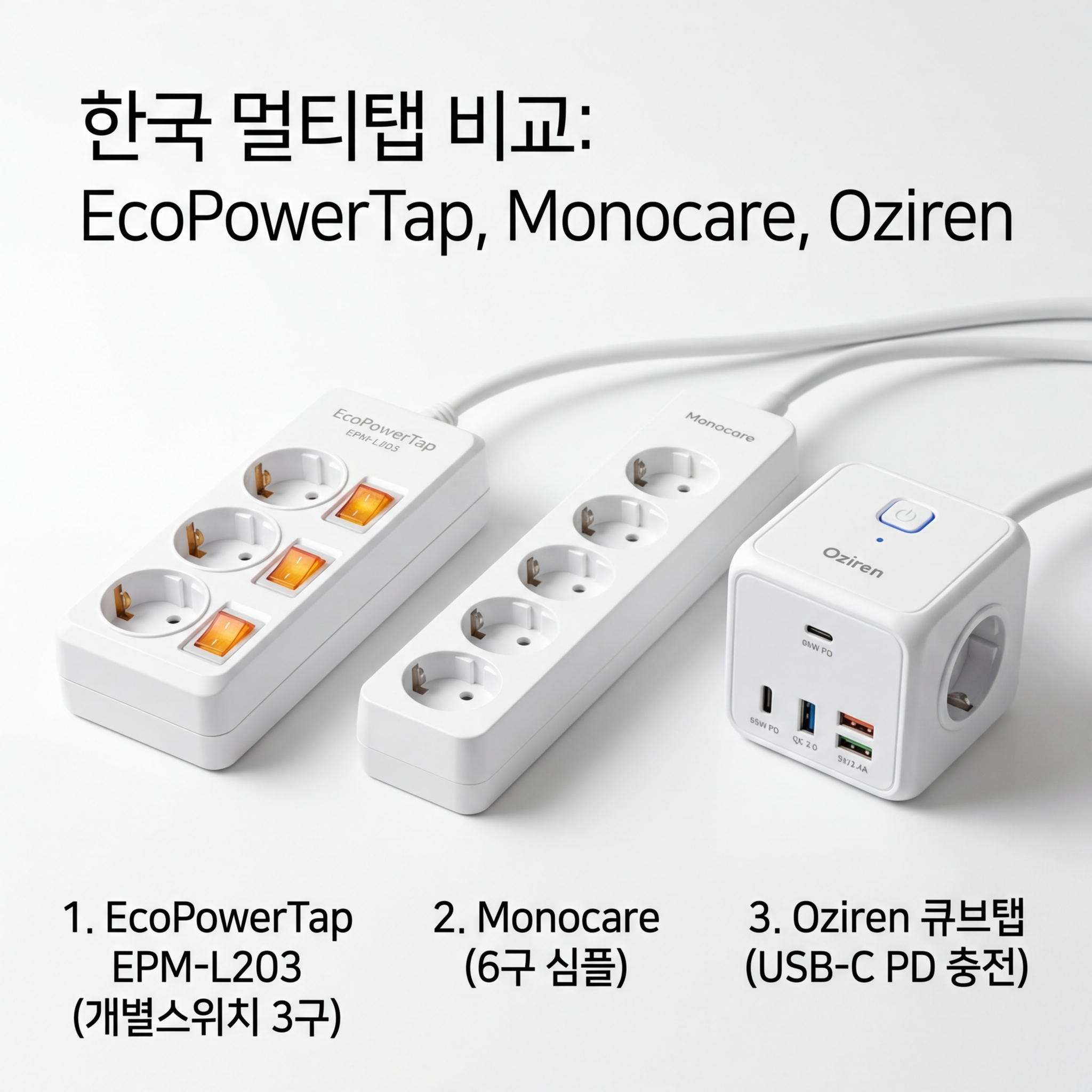 멀티탭 고르는법 3종 비교