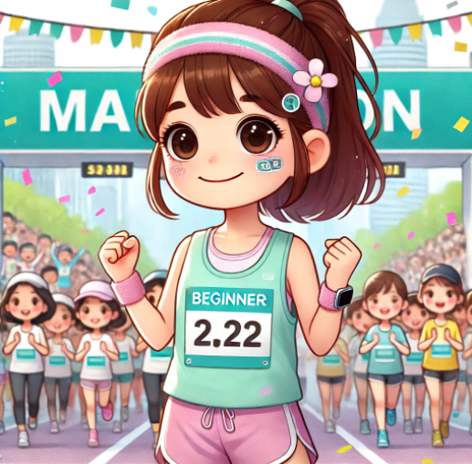 마라톤을 준비하는 여성 그림