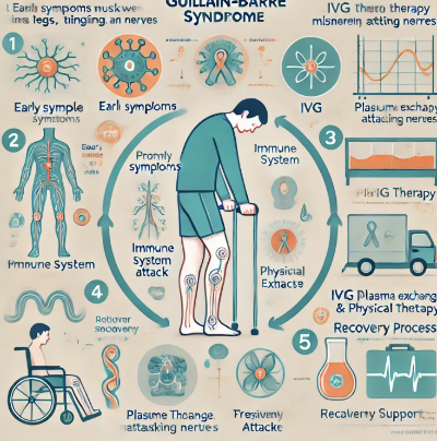 길랭-바레 증후군(GBS) 초기 증상과 회복 과정 관련 이미지