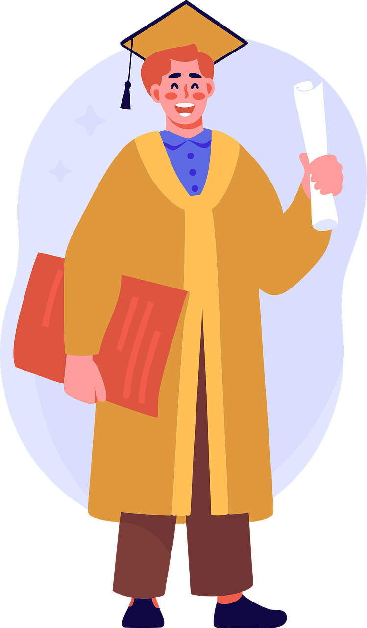 학사모쓴 졸업생 사진