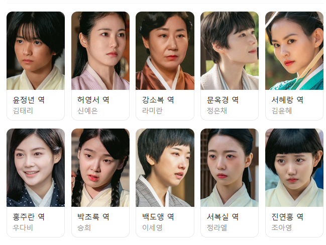 드라마 정년이 출연진, 등장인물, 재방송