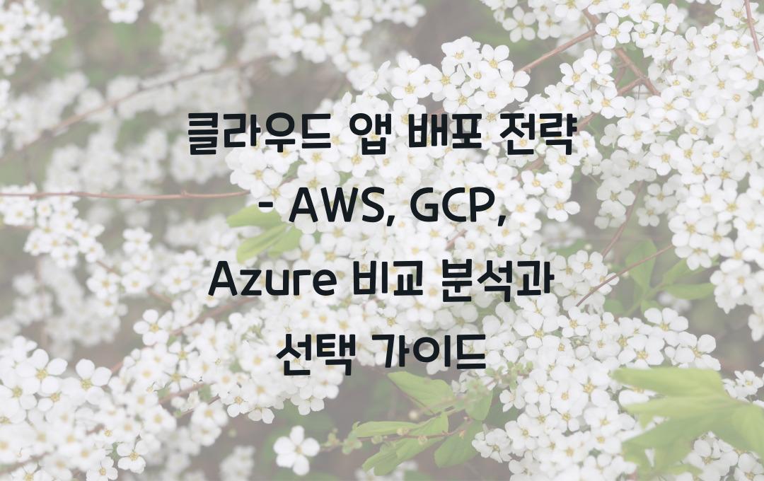 클라우드 앱 배포 전략 – AWS, GCP, Azure 비교 분석