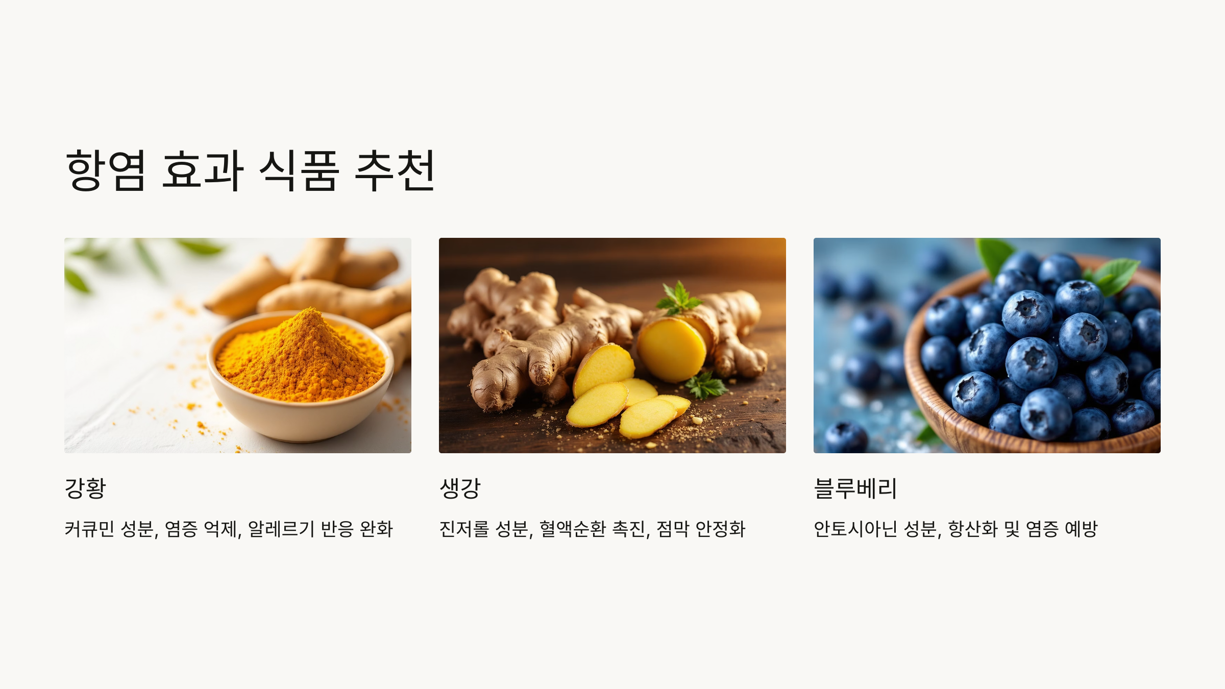 강황 생강 블루베리