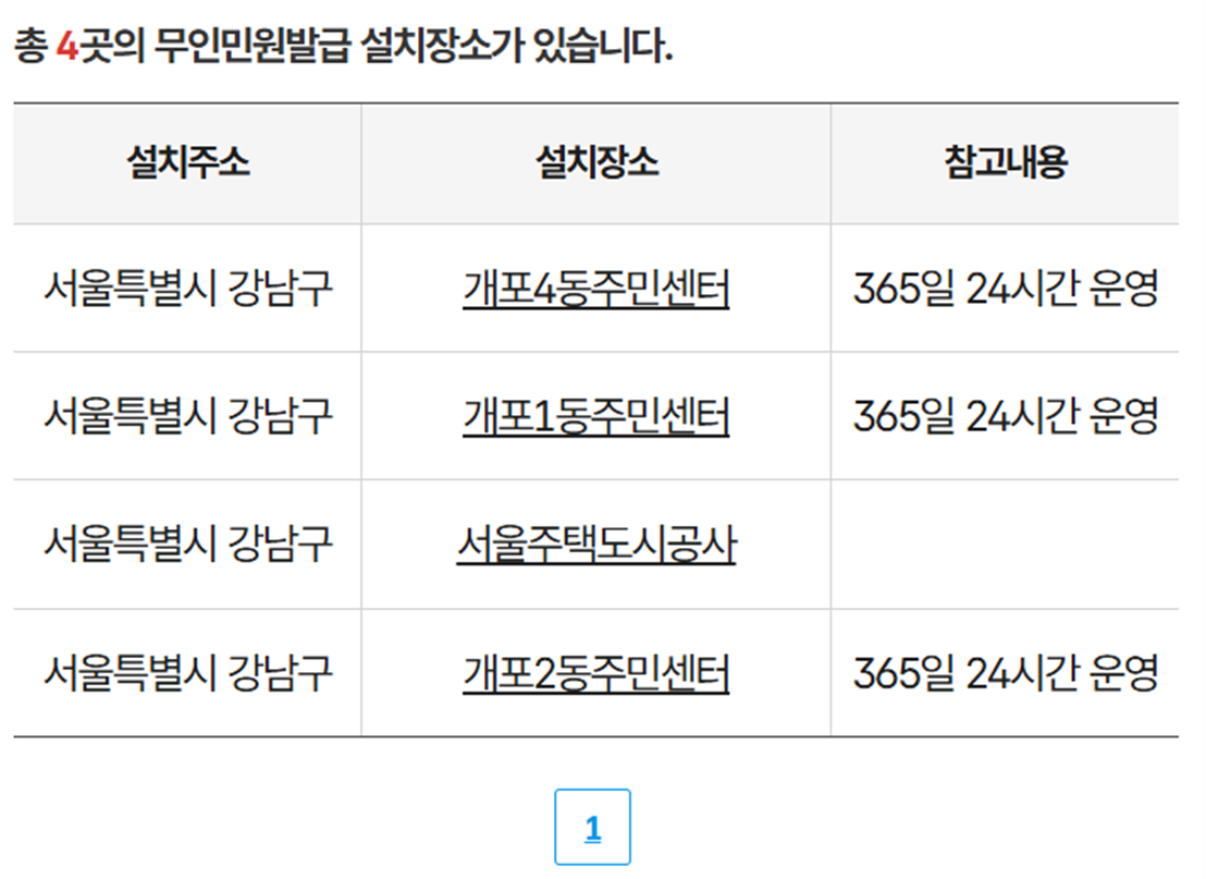 정부24 무인민원발급기 위치 확인방법3