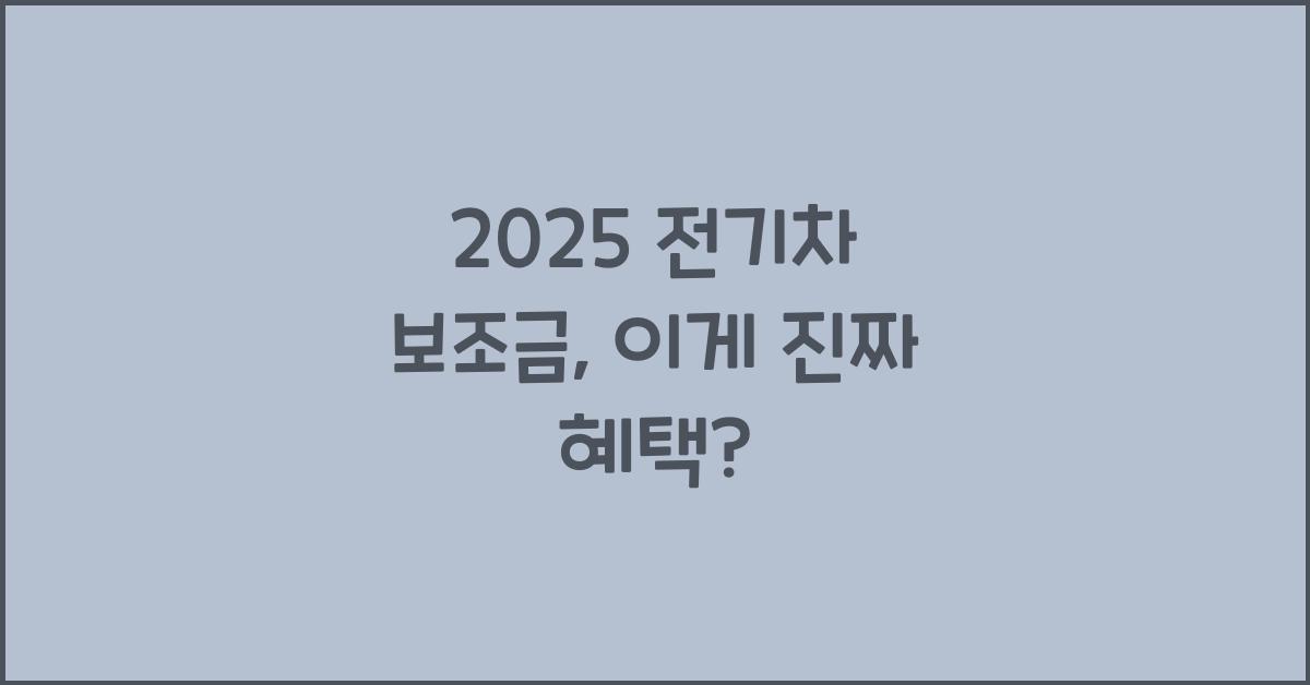 2025 전기차 보조금