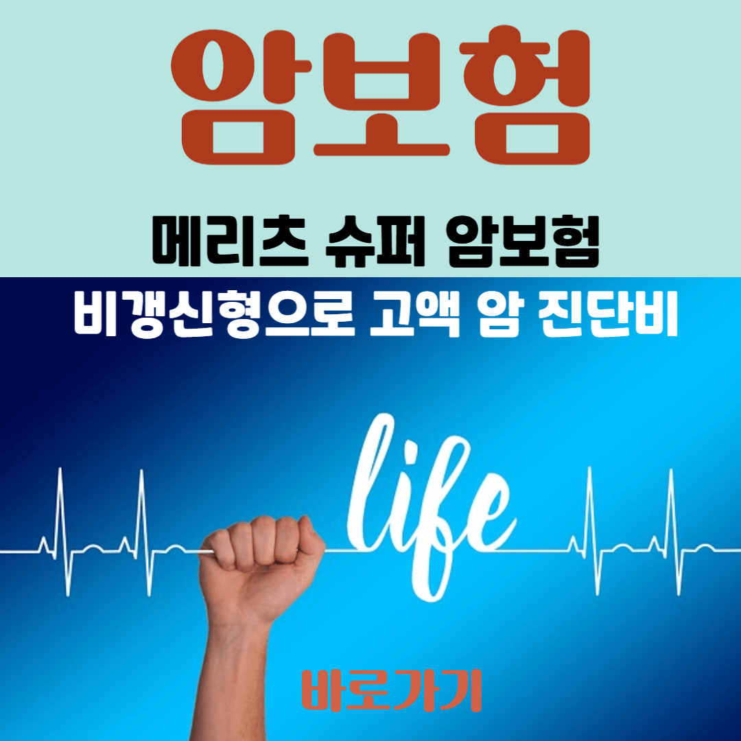 비갱신형 메리츠 슈퍼 암보험 : 고액 암진단비 보장,보험료고정