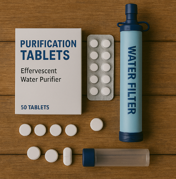 휴대용 정수제(알약형, 필터형) 사진