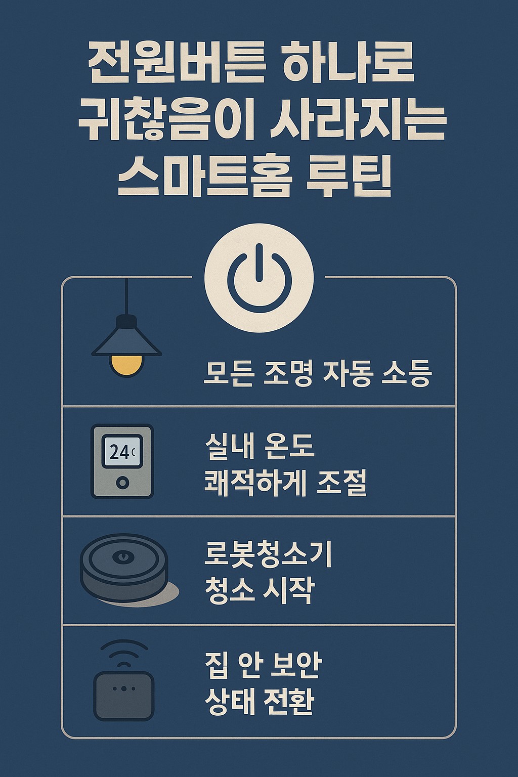 전원버튼 하나로 귀찮음이 사라지는 스마트홈 루틴 포스터
