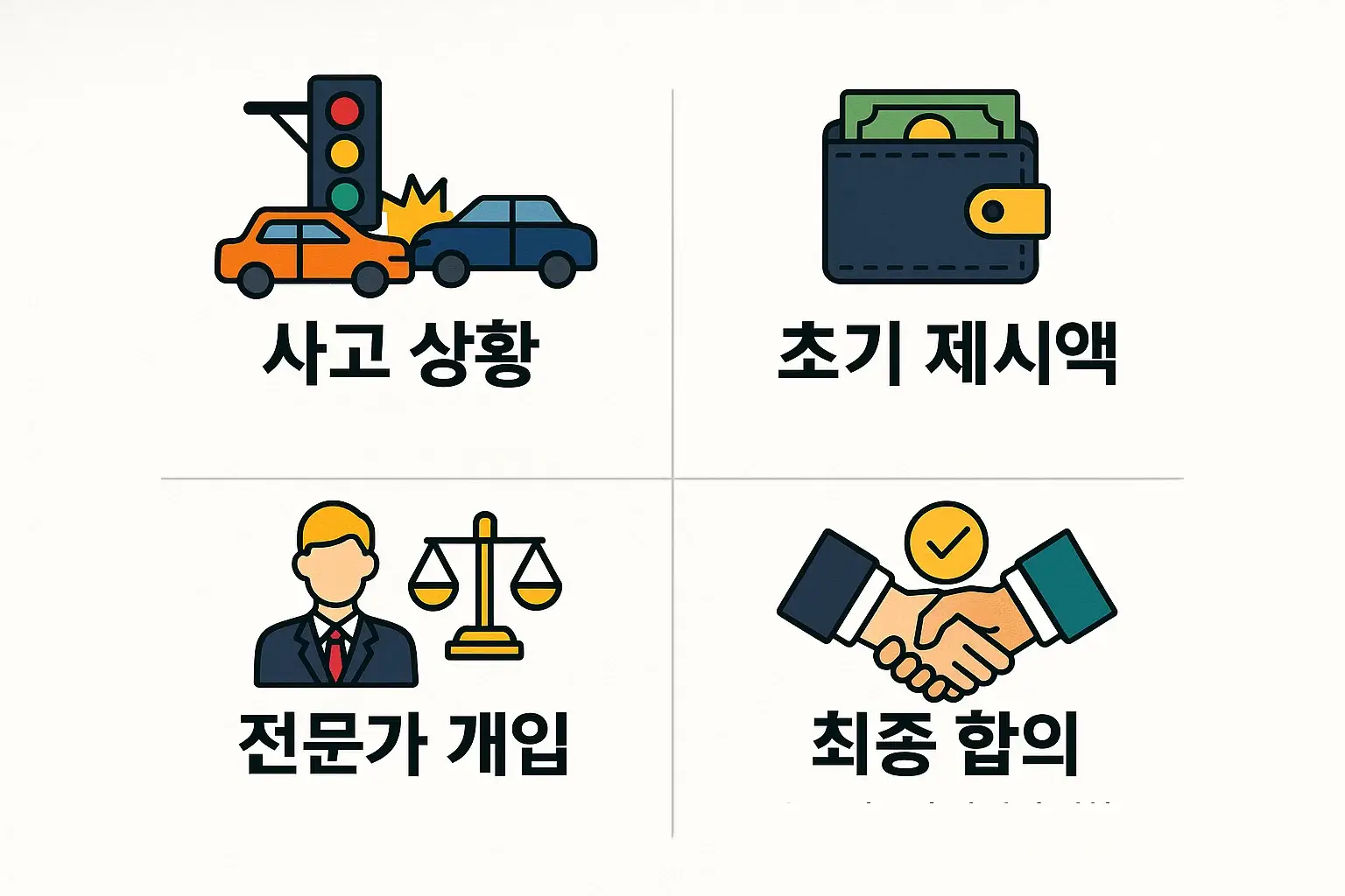 사고 상황, 초기 제시액, 전문가 개입, 최종 합의 등 후유장해 관련 자동차 책임보험 합의 과정을 실제 사례 기반으로 정리한 인포그래픽입니다.