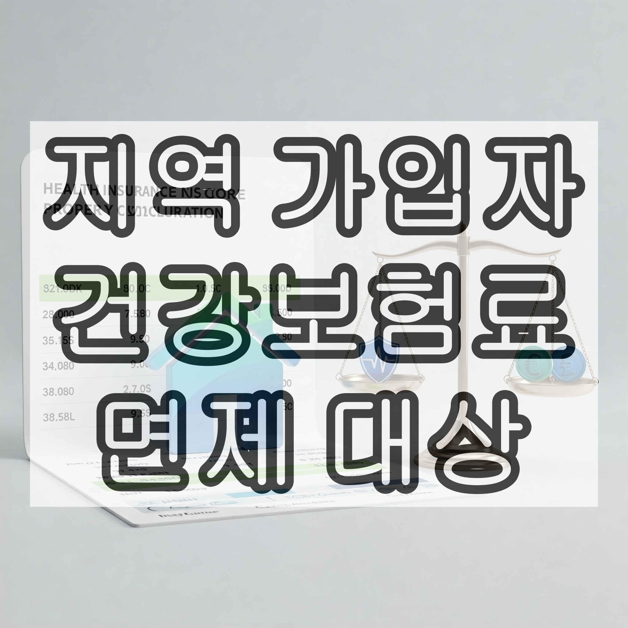 지역 가입자 건강보험료 면제 대상