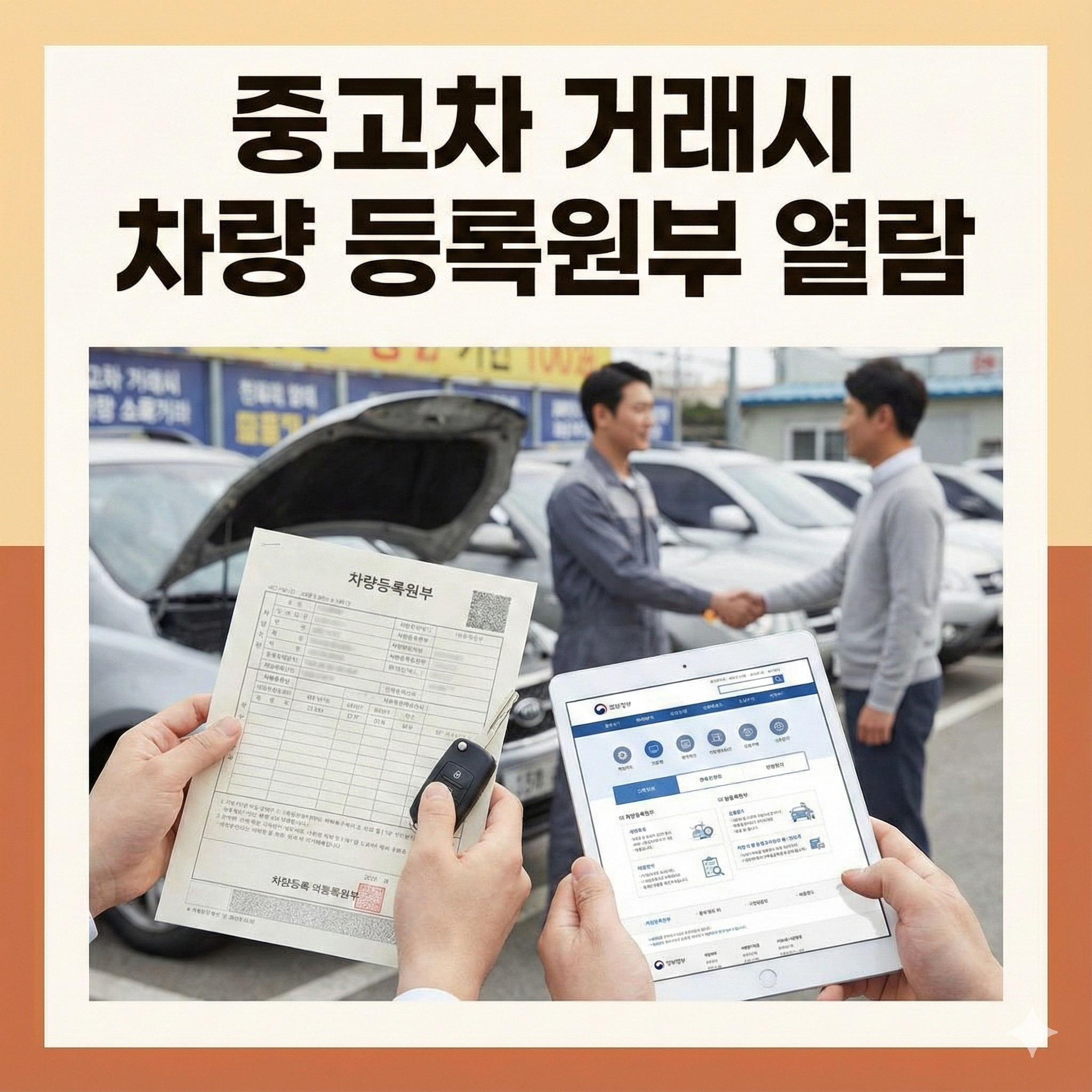 중고차 거래시 차량 등록원부 열람