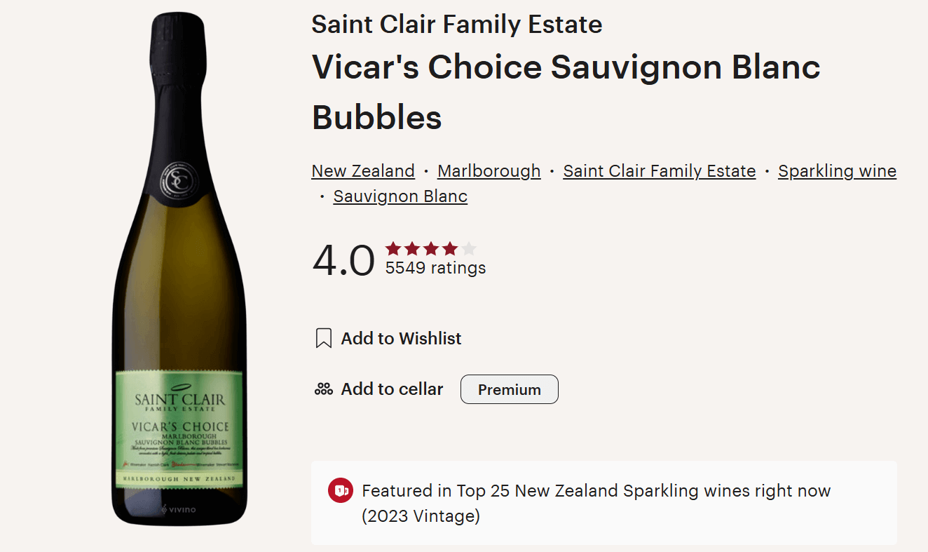 생클레어 비카스 초이스 소비뇽 블랑 버블