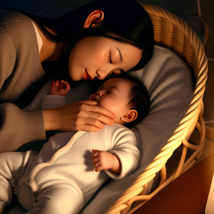 신생아 수면교육을 하면서 같이 잠이 든 엄마