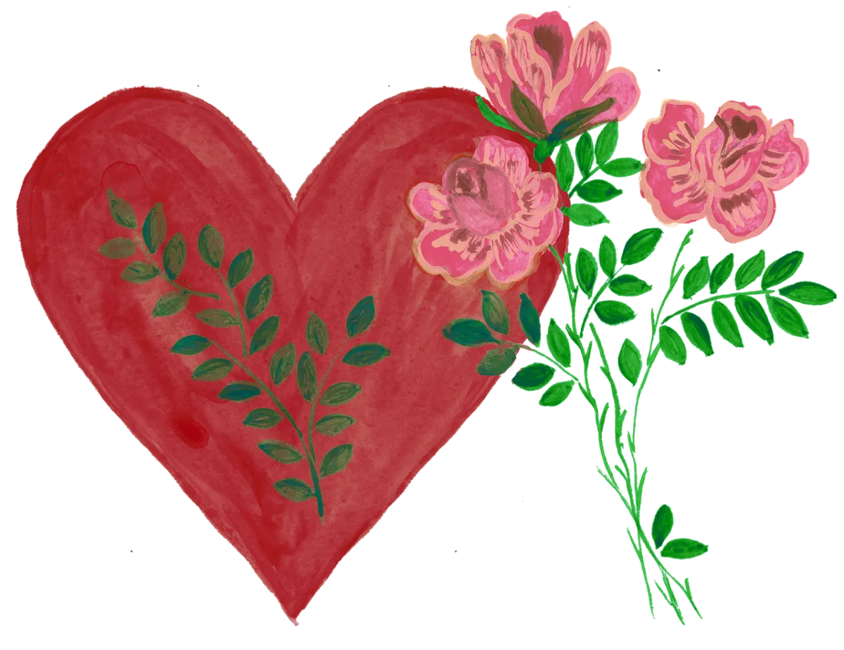 감사와-사랑의-맘을-담은-하트와-꽃그림