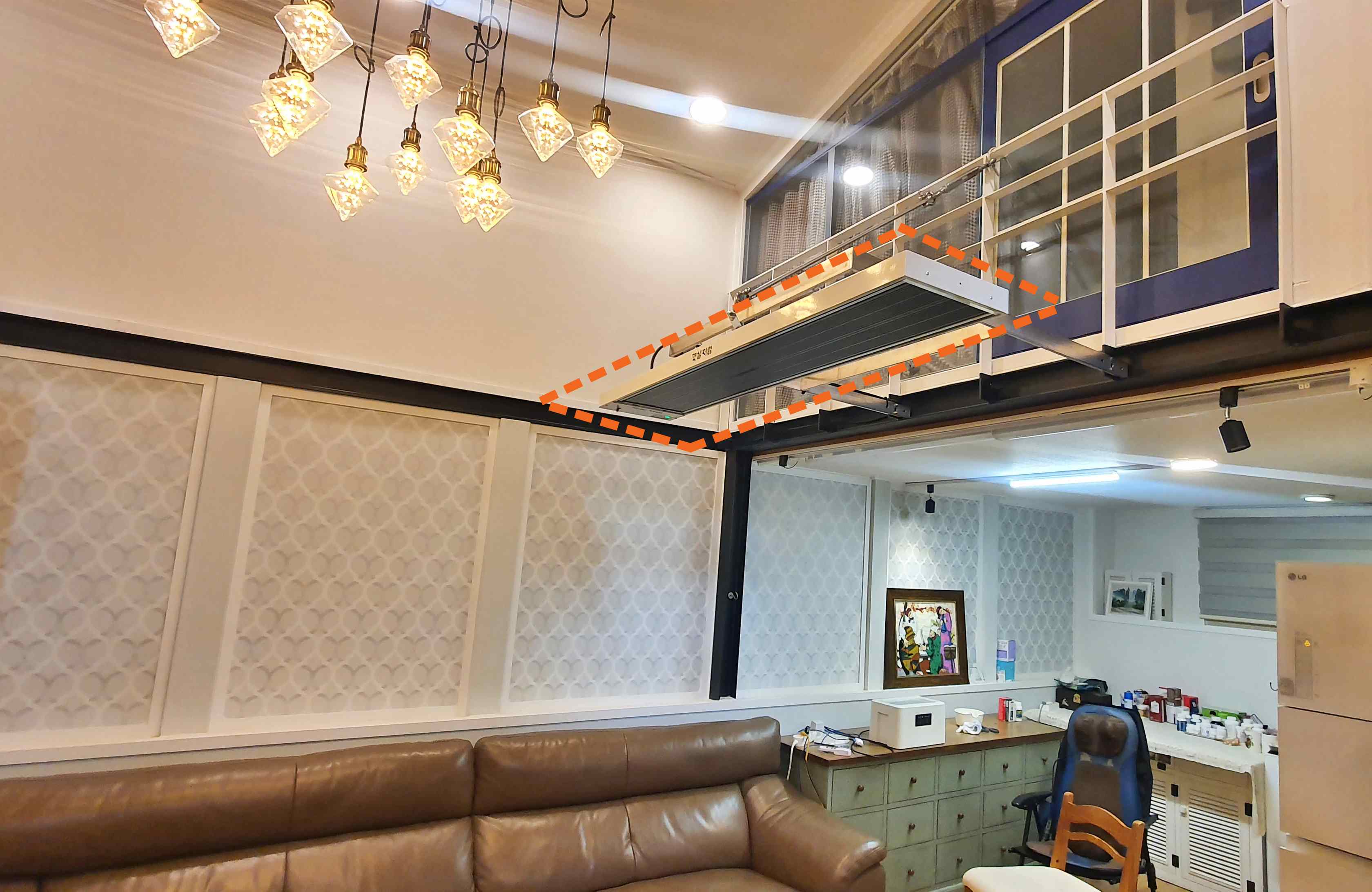 층고가 높은 거실 난방