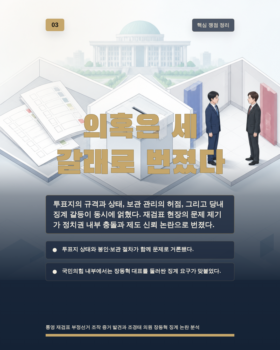 의혹은 세 갈래로 번졌다