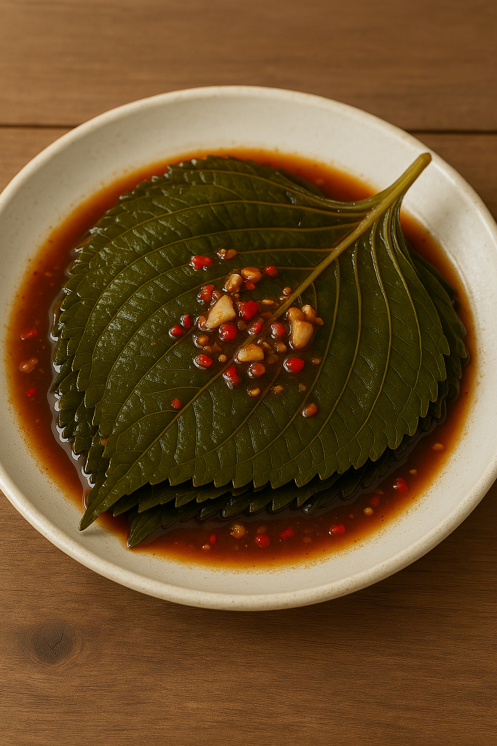 깻잎 장아찌가 작은 그릇에 담겨져 있는 모습