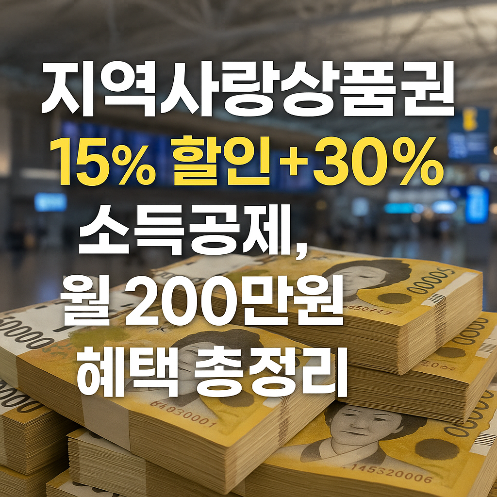 지역사랑상품권 15% 할인 + 소득공제 30%, 월 200만원 혜택