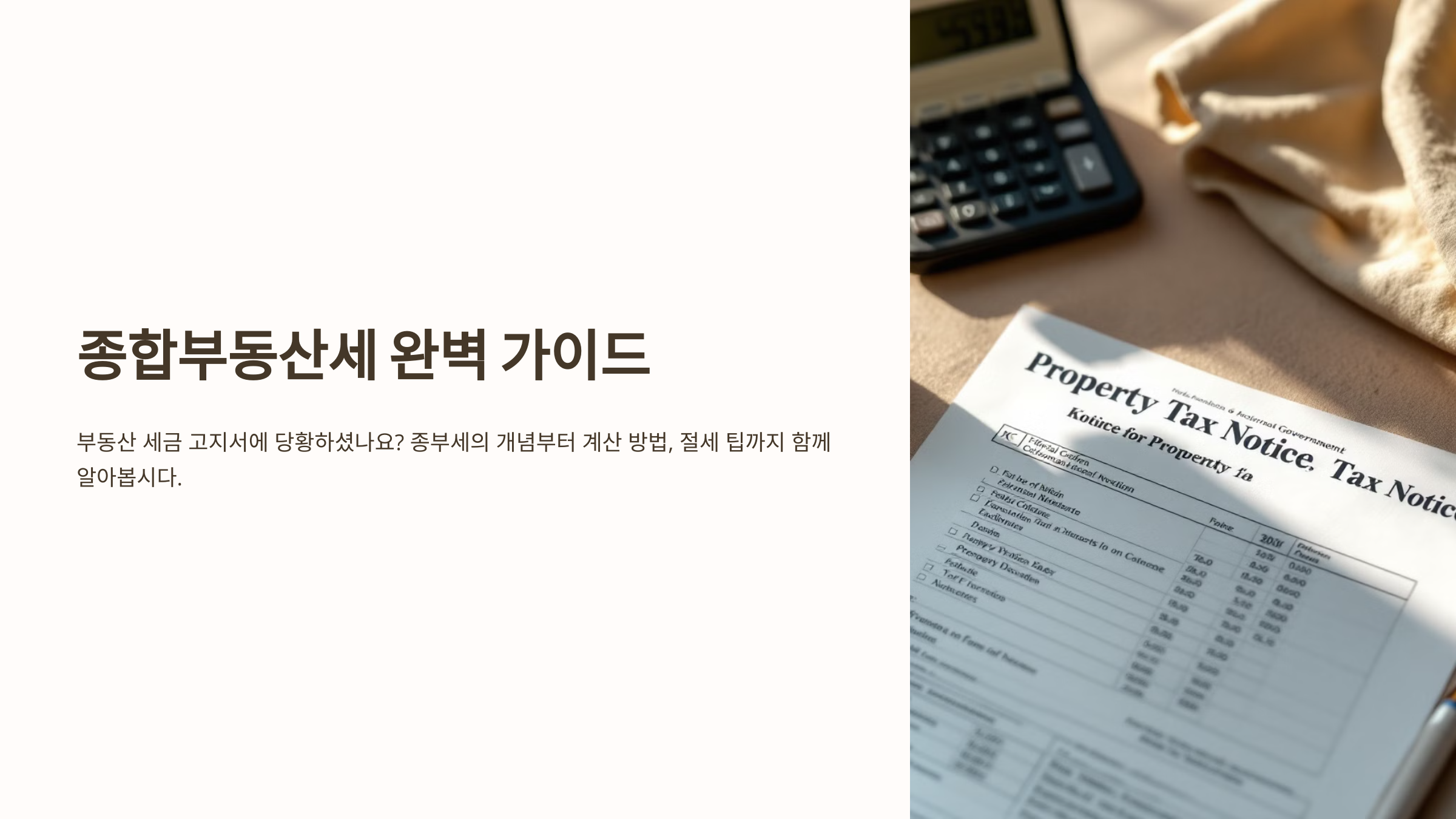 종합 부동산세 완벽 가이드