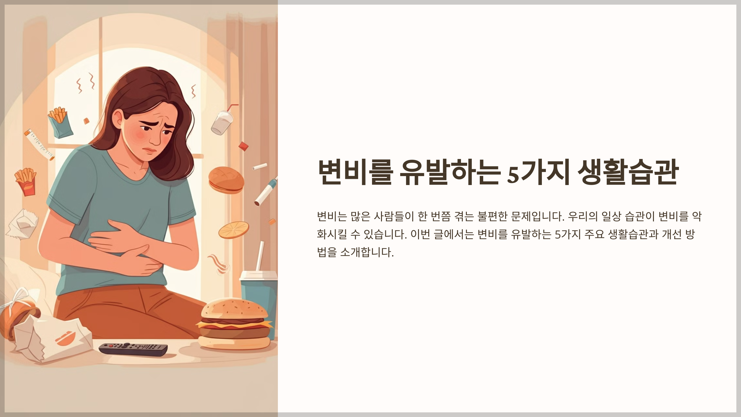 변비를 유발하는 5가지 생활습관