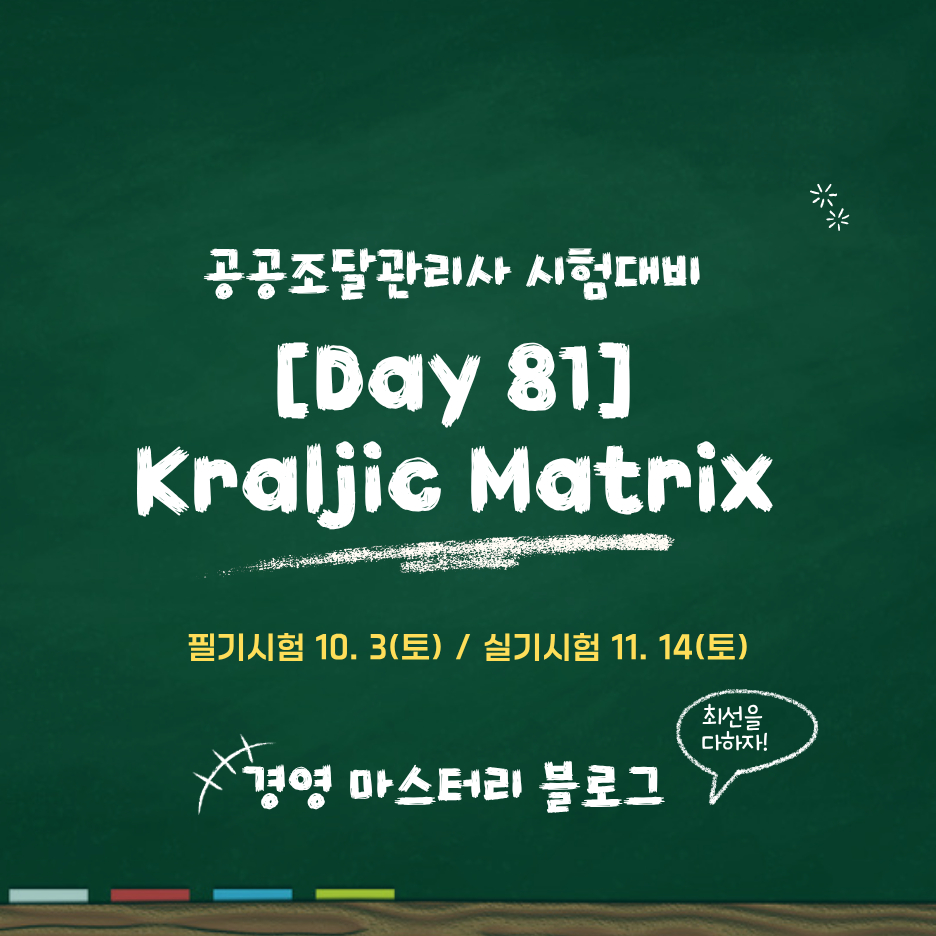 Day 81. 공급 포트폴리오 분석(Kraljic Matrix)과 공급계획 수립 5단계 표준교재 핵심 요약과 문제