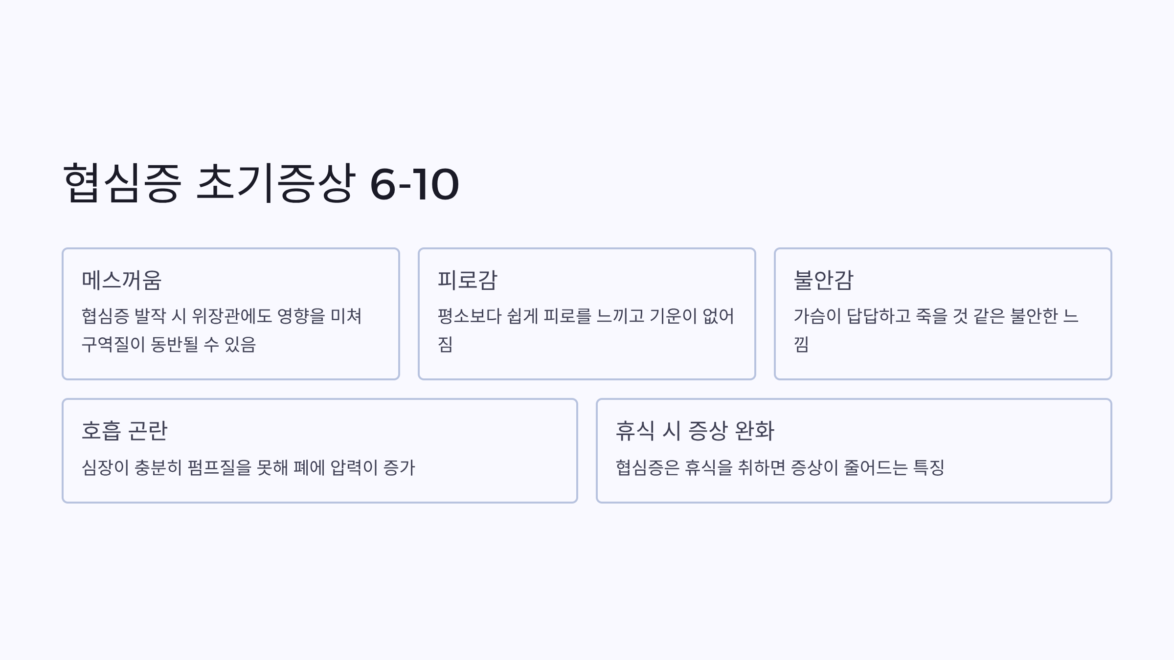 협심증 초기증상 사진입니다.