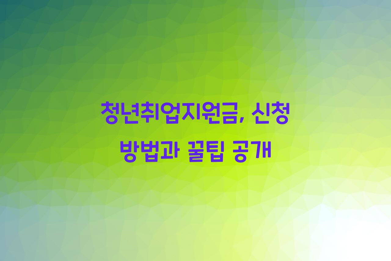 청년취업지원금