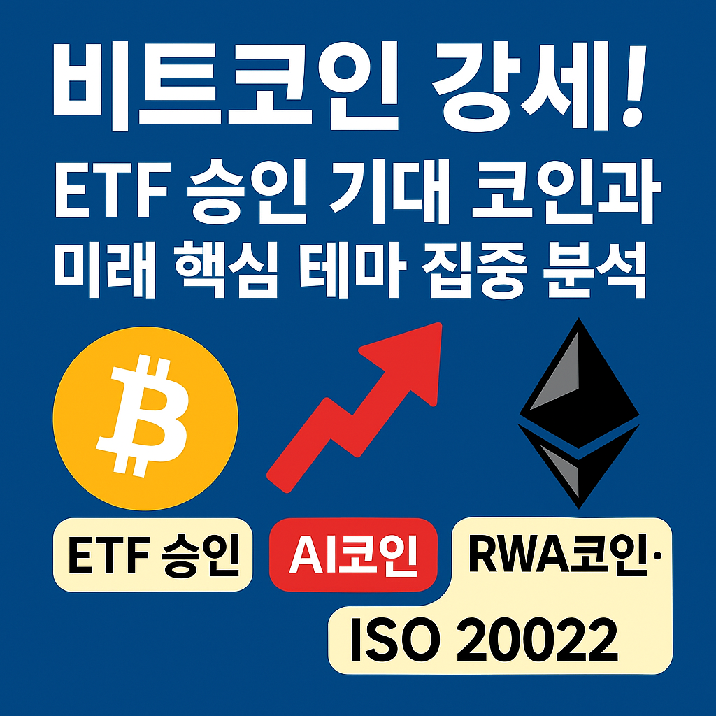 알트코인 핵심 테마 분석: ETF승인 기대코인, AI코인, RWA코인, ISO20022