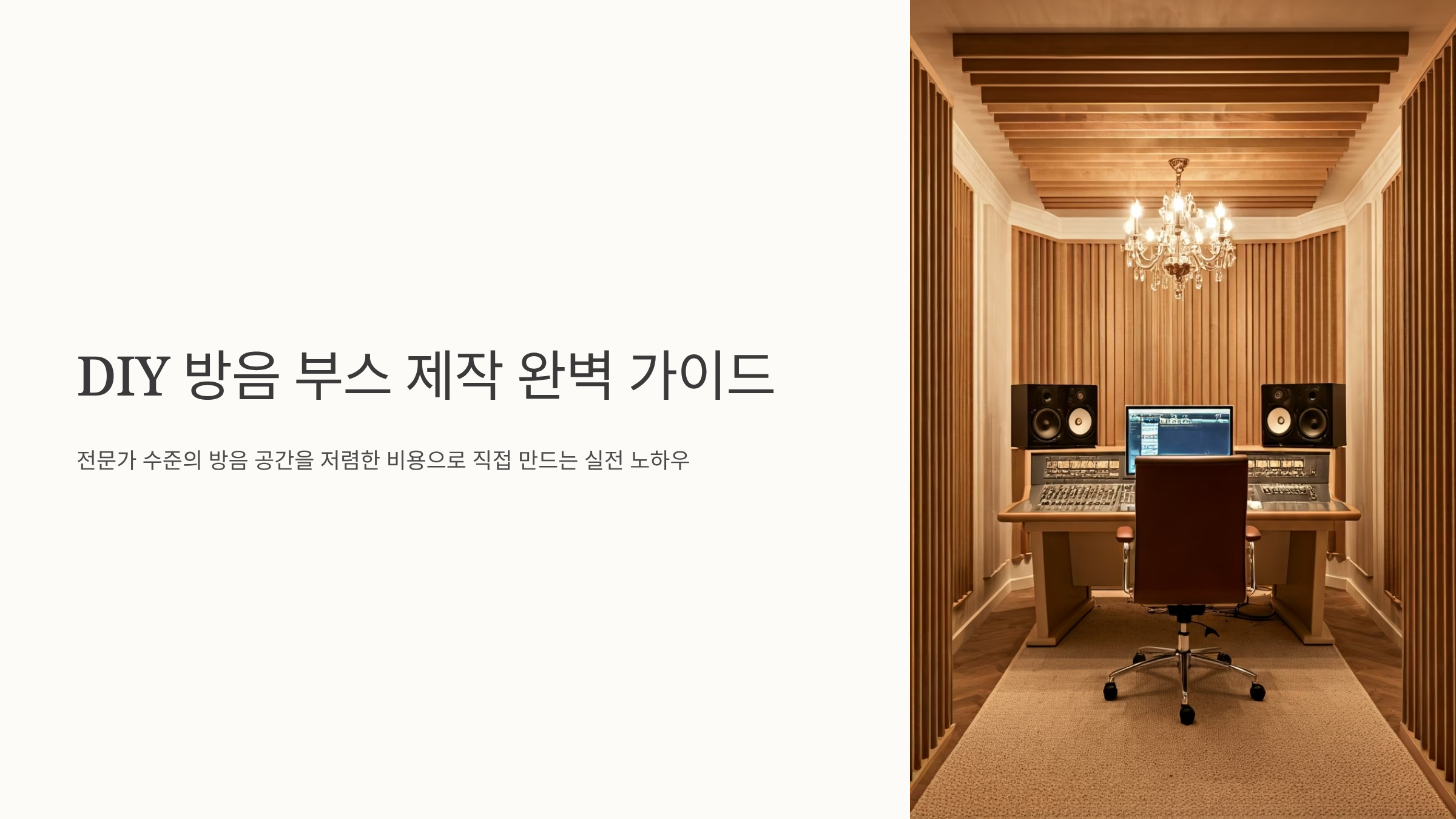 초저가 방음실 셀프 제작, 50만원 이하로 완성하는 비법