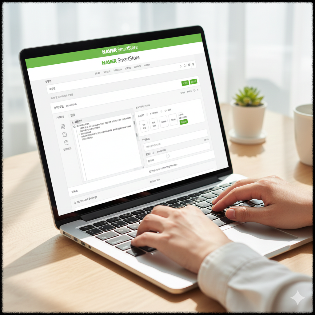 소상공인이 네이버 스마트스토어에 상품 등록을 하는 모습