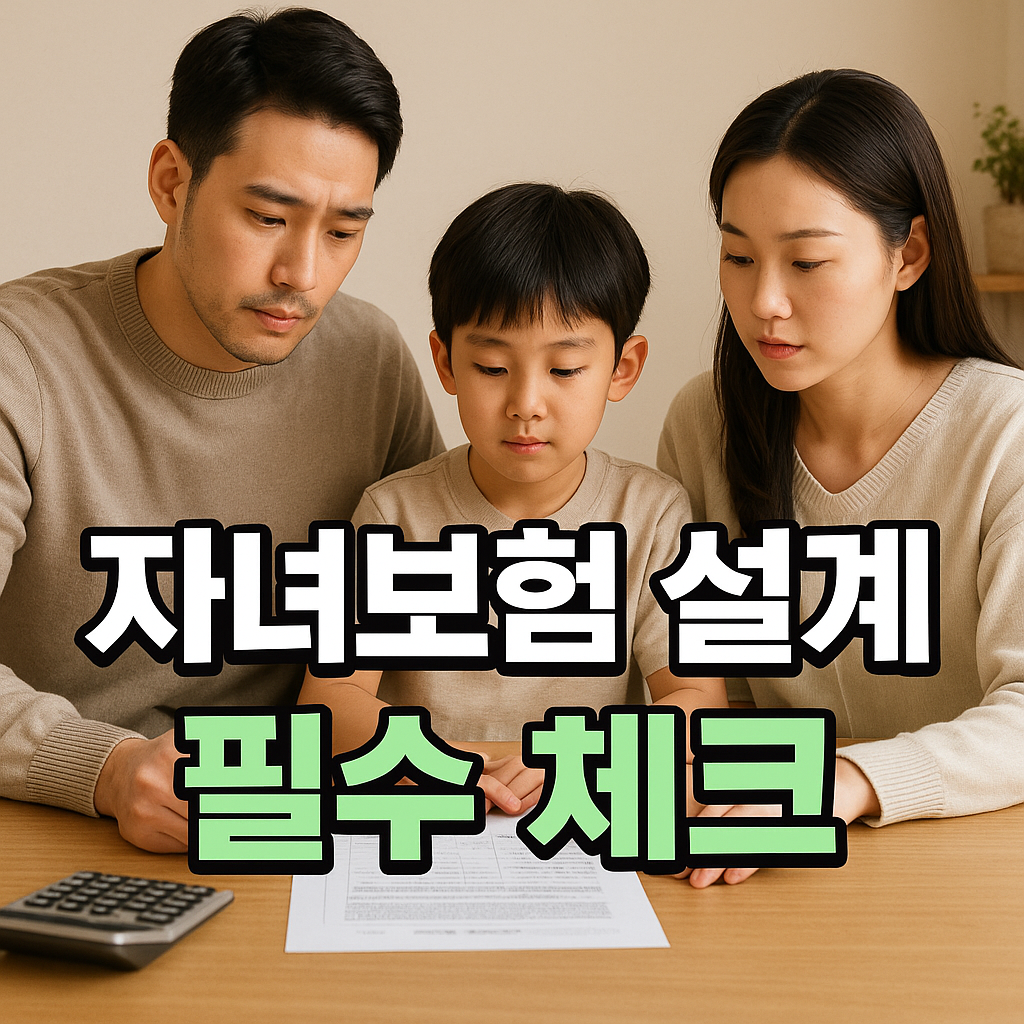 진지하게 자녀보험을 설계하는 가족