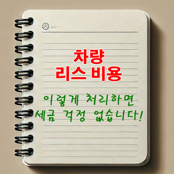 차량 리스 비용 이렇게 처리하면 세금 걱정 없습니다.