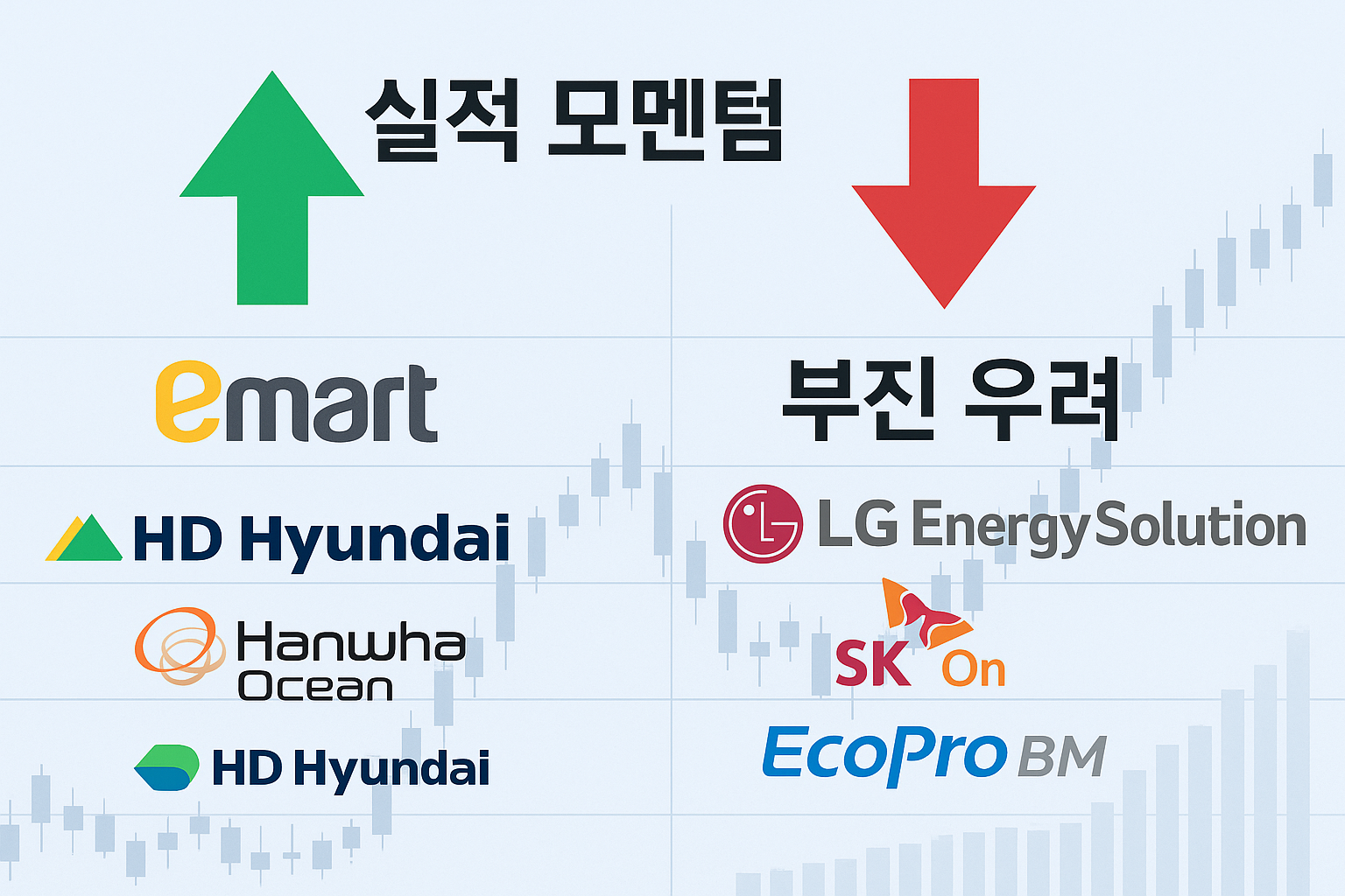 실적모멘텀 설명하는 일러스트