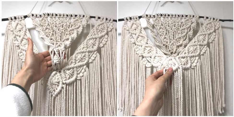 완성한 대형마크라메