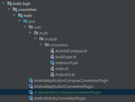AndroidLibraryComposeConventionPlugin이 추가된 모습