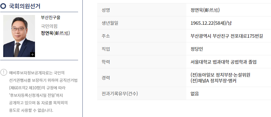 진구을 정연욱 후보