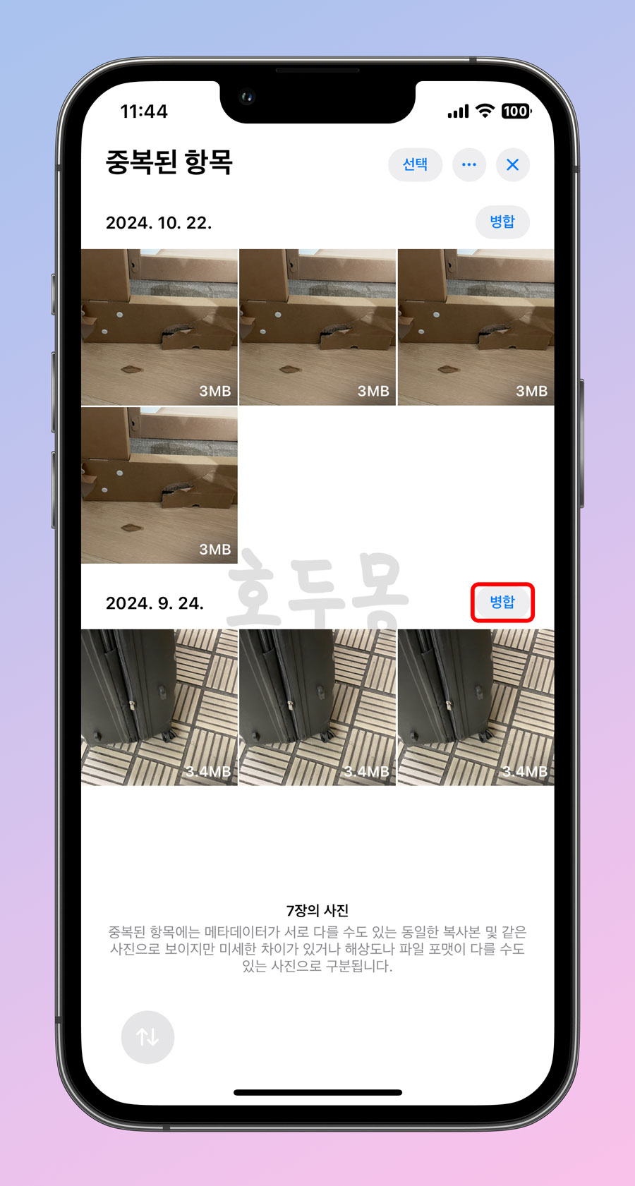 중복된 항목