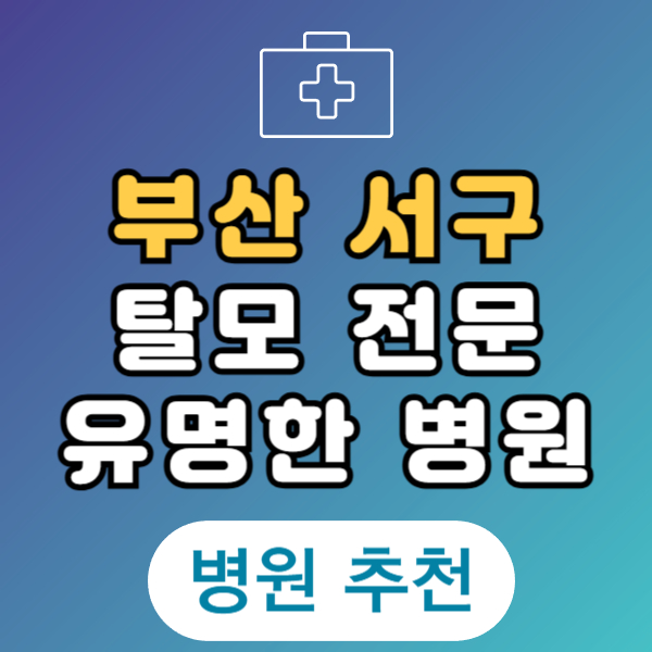 부산 서구 탈모 전문 병원 치료 잘하는 병원 List