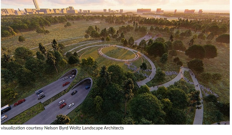 올 12월 개장 휴스턴 야생 휴양 공원 메모리얼 파크 VIDEO: Houston is cloaking a six-lane highway in a 'land bridge' prairie for wildlife