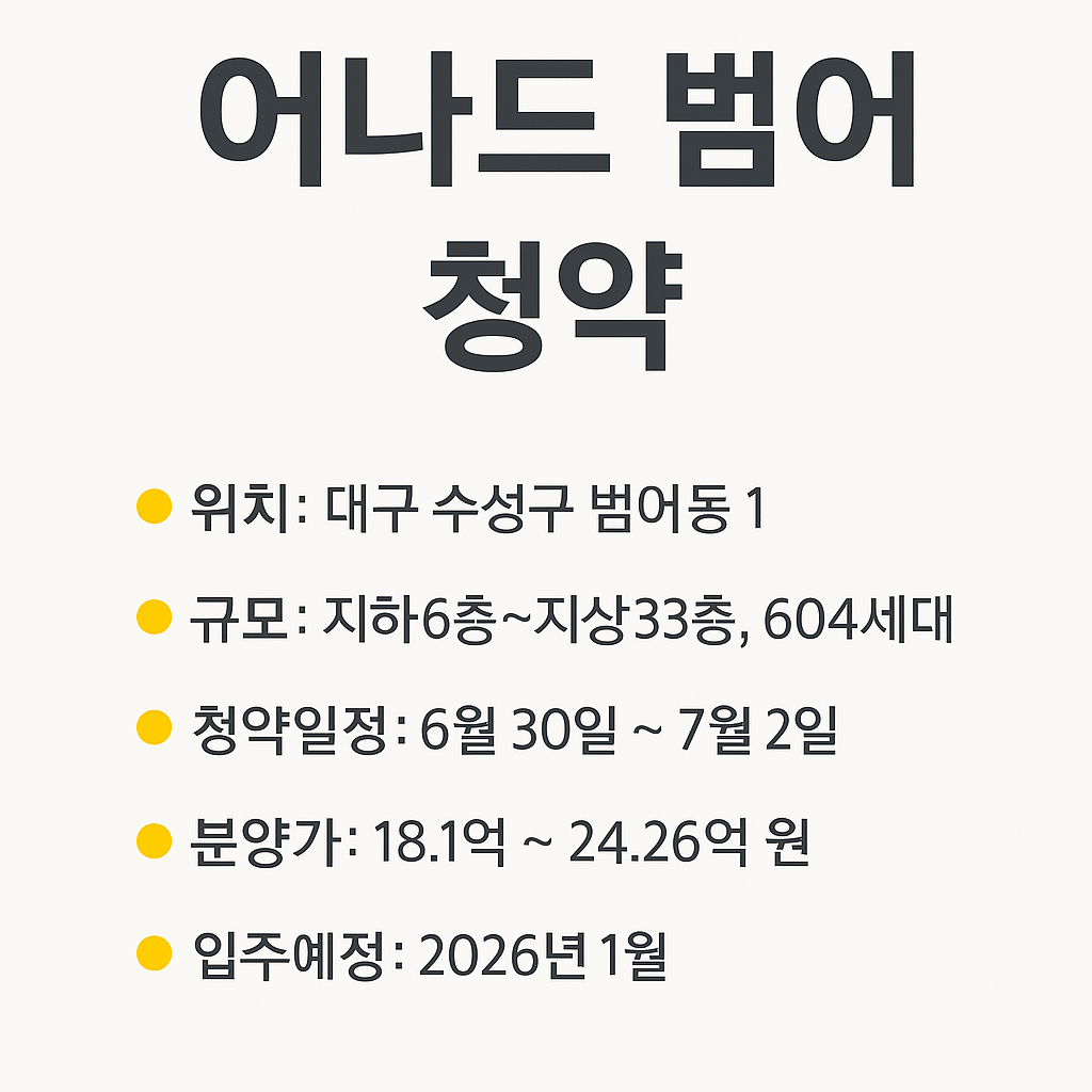 어나드 범어 공공분양 청약에 대하여 알아보자.