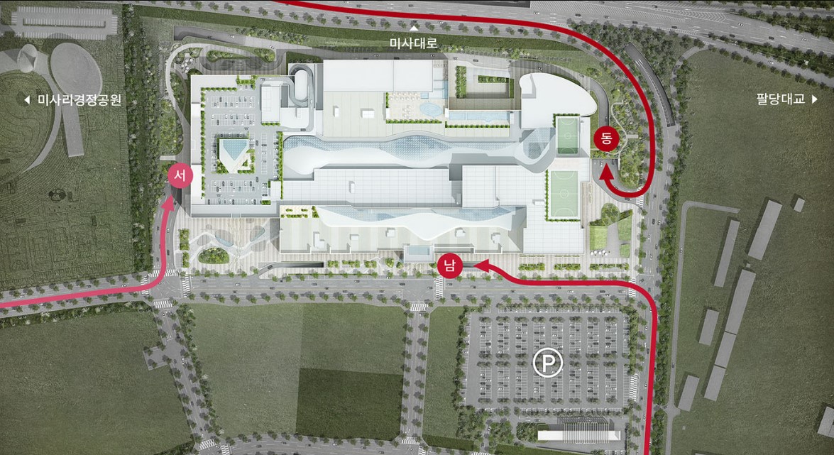 하남스타필드 주차장 입구